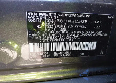 2024 Toyota Rav4 Xle from USA, damaged, VIN 2T3P1RFV9RC409661